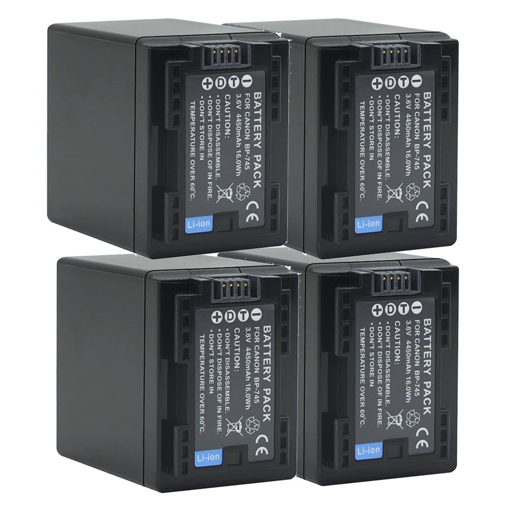 For Canon BP-745 Battery VIXIA HF M50 HFM52 HFR32 HFR32 4450mAh Camera Batteries