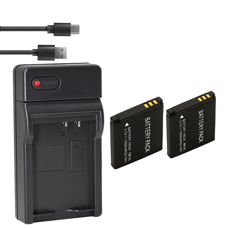 Battery (1-Pack) for Canon NB-8L and Charger CB-2LAE Work with Canon PowerShot A2200, A3000 Is, A3100 Is, A3200 Is, A3300 Is Cameras