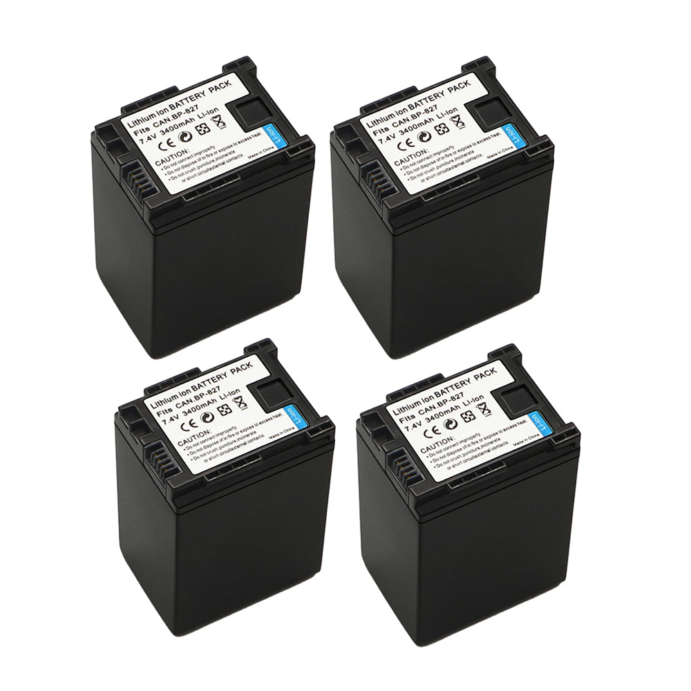 For Canon BP-827 Battery FS10 FS11 VIXIA HF G10 HFG10 3400mAh Camera Batteries