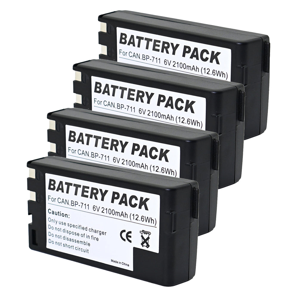 For Canon BP-711 BP-714 Battery E06, E07, E08, E09 2100mAh Camera Batteries