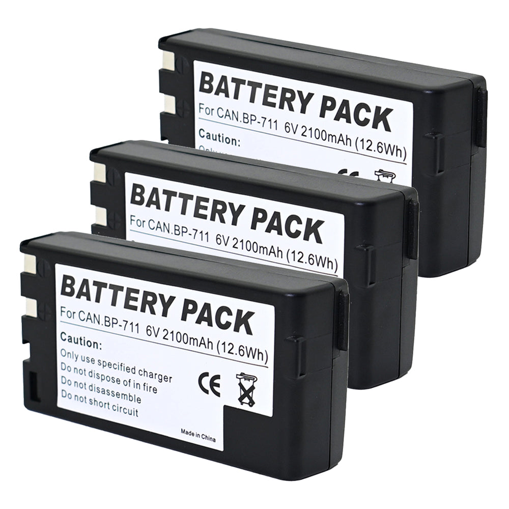 For Canon BP-711 BP-714 Battery E06, E07, E08, E09 2100mAh Camera Batteries