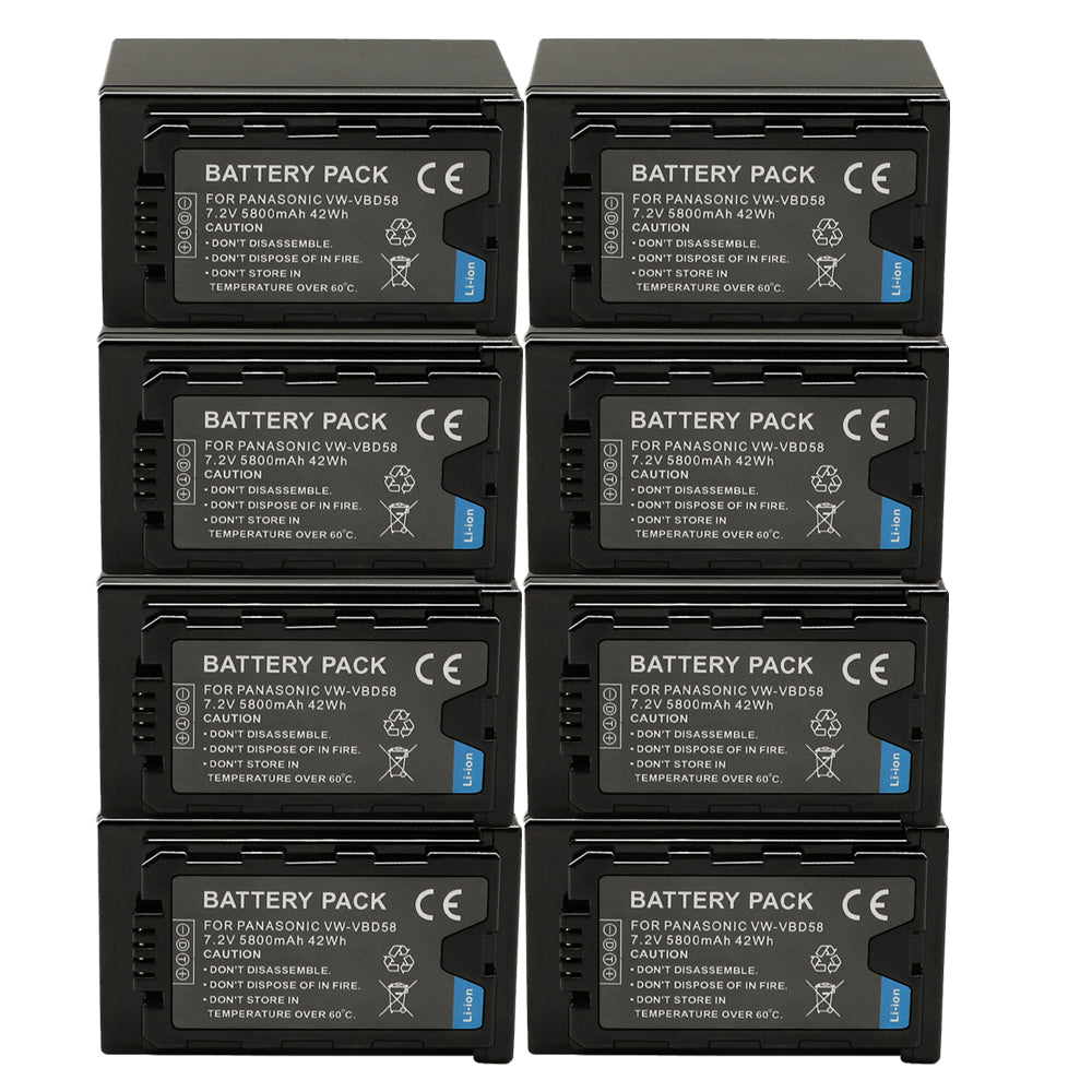 For Panasonic VW-VBD58 VBR59 Battery AG-VBR59, BGH1, HC-X1, HC-X1500, HC-X2000, AG-CX10, AG-CX350, AG-UX180, 5800mAh Camera Batteries