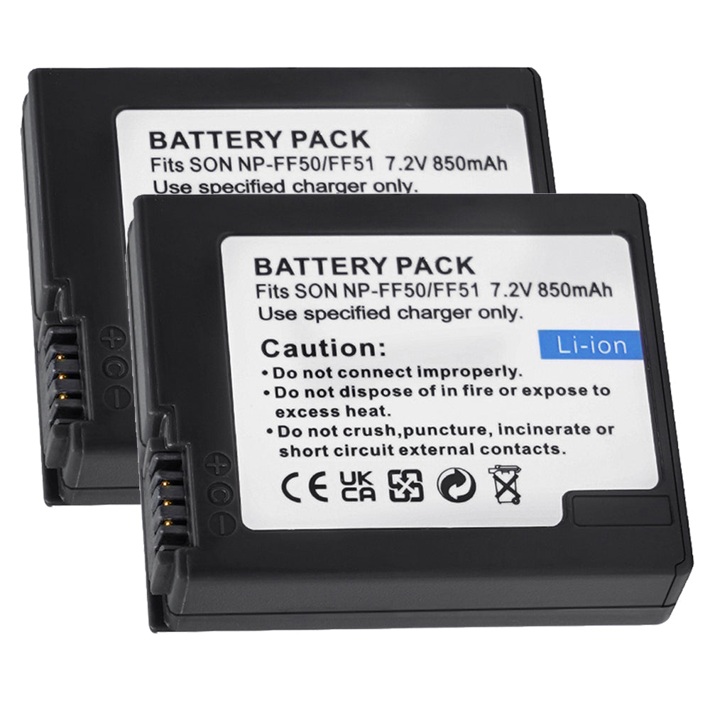 For Sony NP-FF50, NP-FF51, NP-FF51S Battery Sony DCR-HC1000, DCR-HC1000E 850mAh Camera Batteries