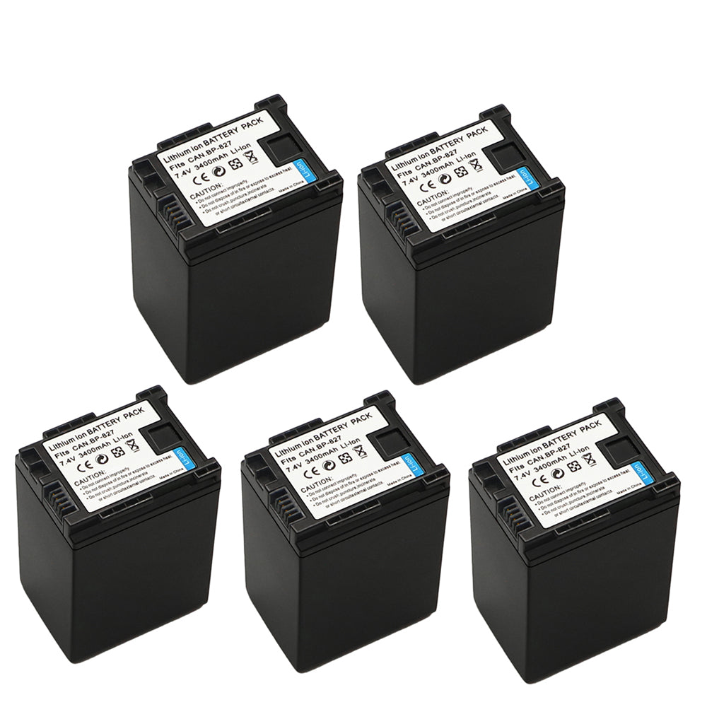 For Canon BP-827 Battery FS10 FS11 VIXIA HF G10 HFG10 3400mAh Camera Batteries