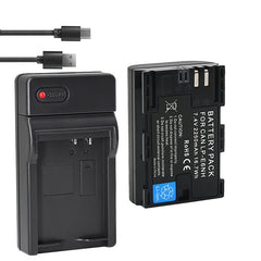 2-Pack of LP-E6NH Batteries and Battery Charger for Canon EOS R, 90D, 60D, 70D, 80D, 5D II, III, IV, 6D, 7D, 7D Mark II, XC10, XC15 Cameras
