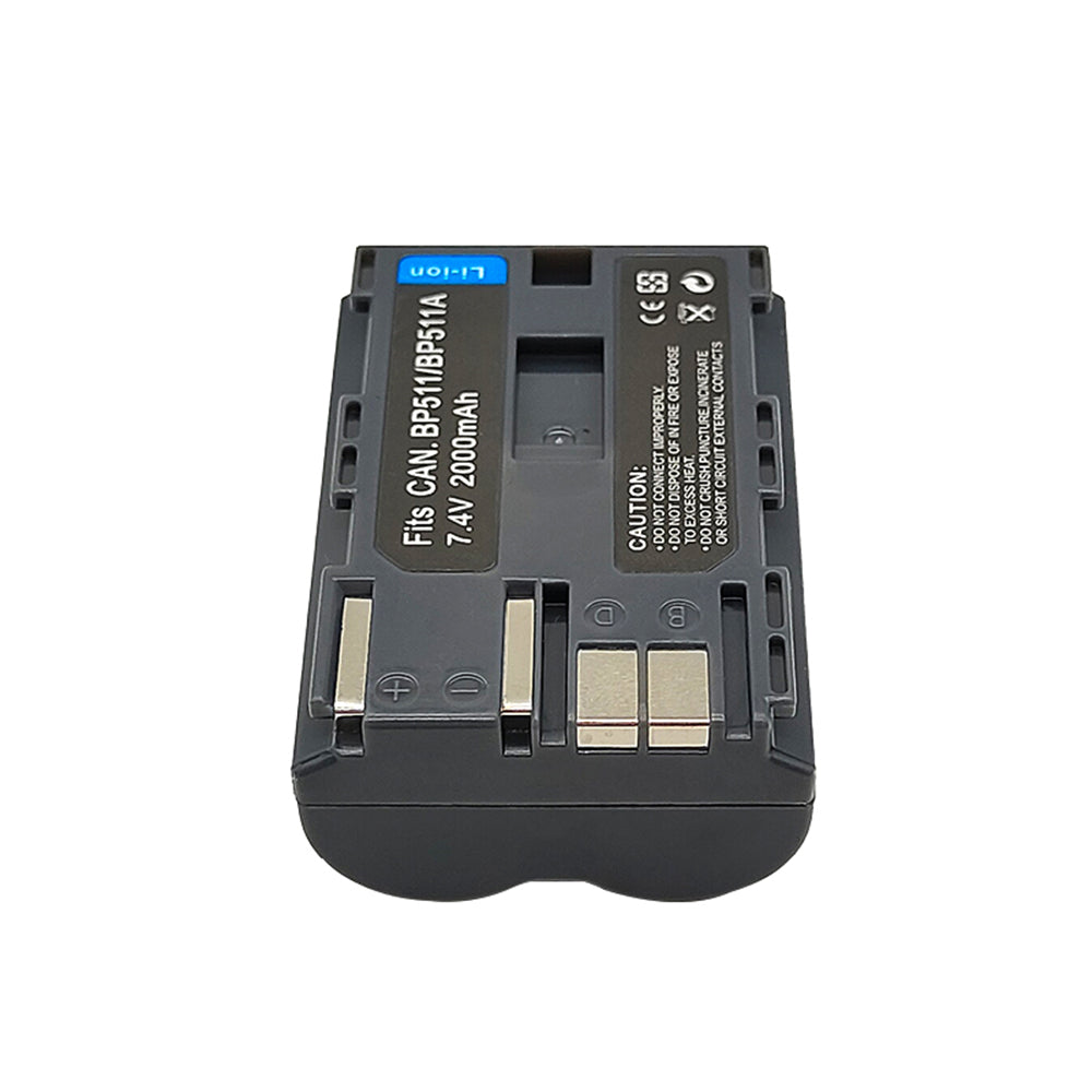 BP-511 BP-511a Battery 2-Pack 2000mAh and USB Charger for Canon EOS 5D 10D 20D 20Da 30D 40D 50D 300D D30 D60 and More Camera