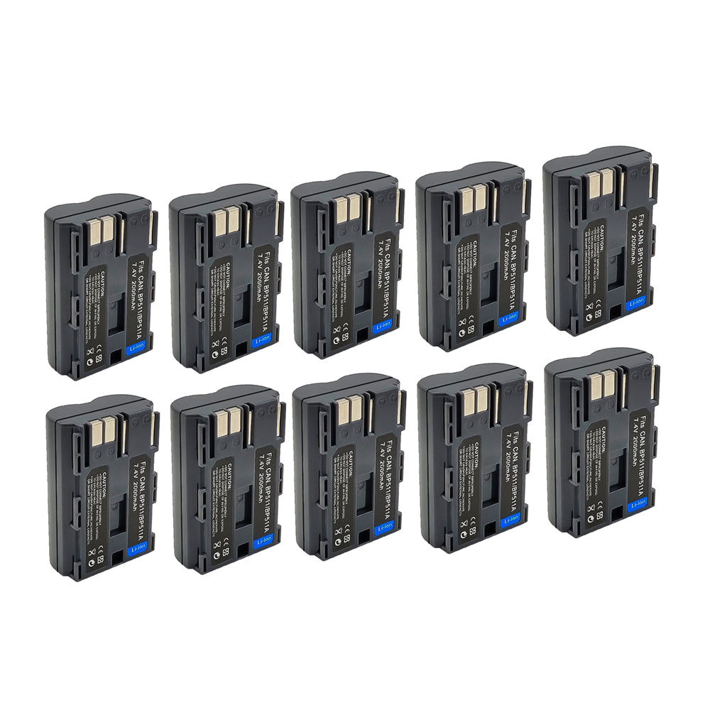 For Canon BP511 BP511A BP-508 Battery ZEOS 5D DM-MV30 2000mAh Camera Batteries