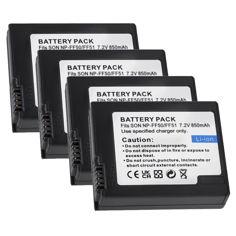 For Sony NP-FF50, NP-FF51, NP-FF51S Battery Sony DCR-HC1000, DCR-HC1000E 850mAh Camera Batteries