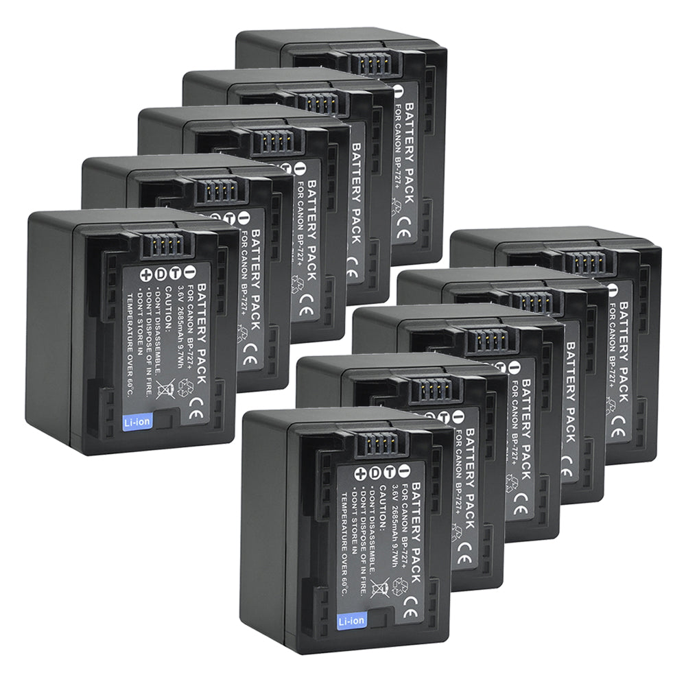 For Canon BP-727 Battery VIXIA HF M50 HFM52 HFR32 HFR32 2685mAh Camera Batteries