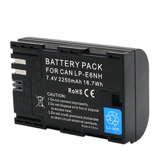2-Pack of LP-E6NH Batteries and Battery Charger for Canon EOS R, 90D, 60D, 70D, 80D, 5D II, III, IV, 6D, 7D, 7D Mark II, XC10, XC15 Cameras