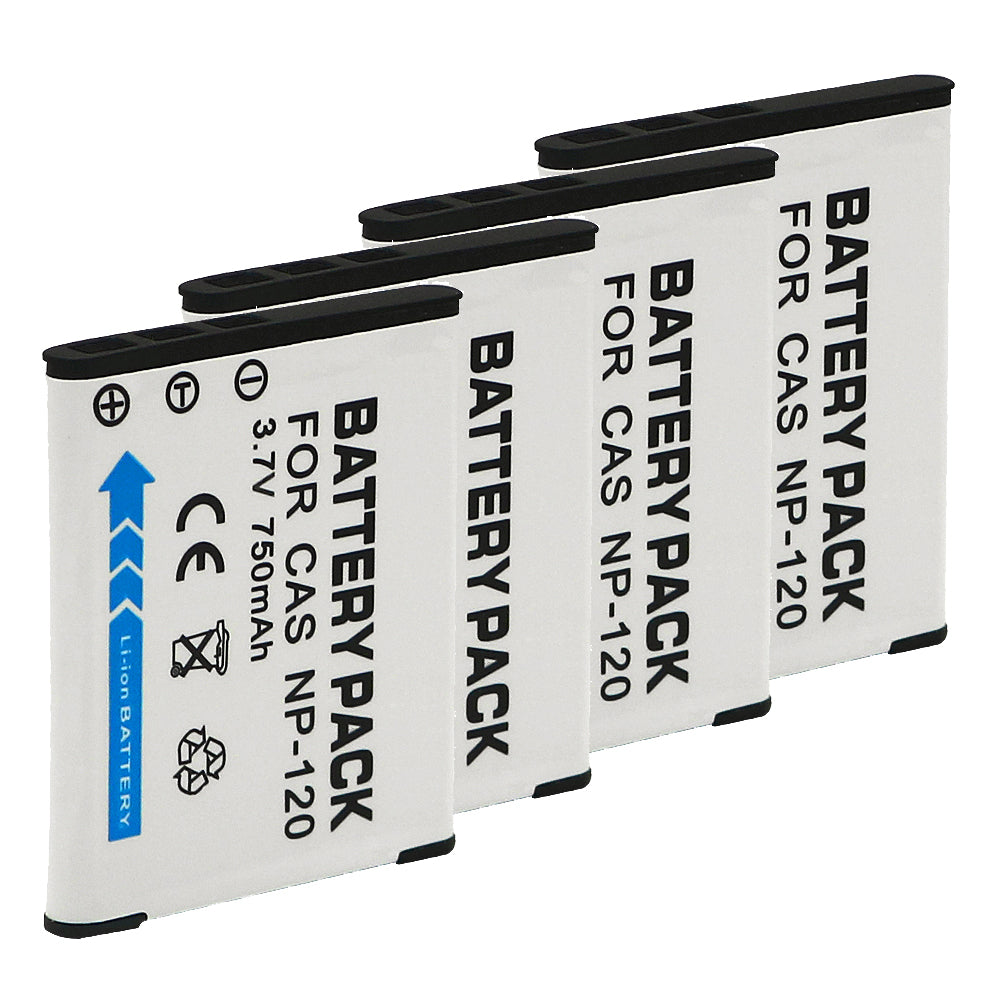 For Casio CNP120 Battery Exilim EX-S200 EX-S300 EX-Z31 750mAh Digital Camera Batteries