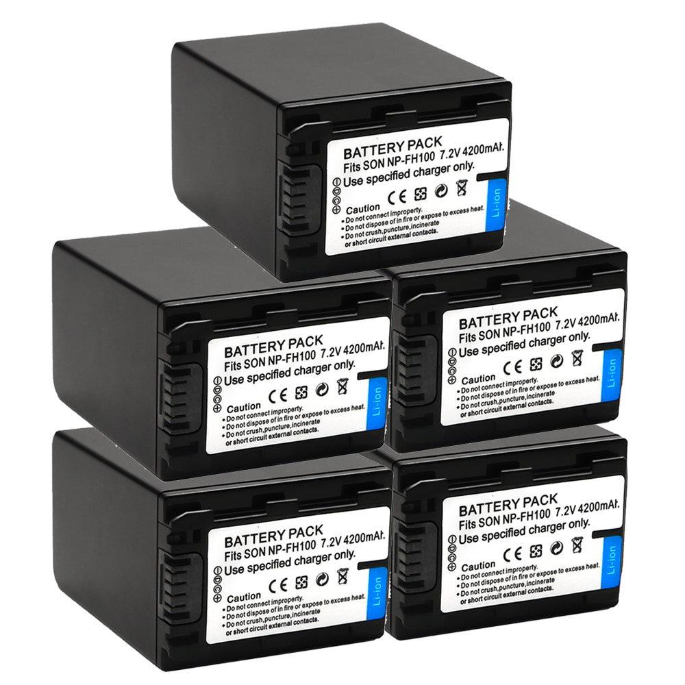 NP-FH100 Battery for Sony Cyber-Shot DSC-HX1 DSC-HX100V DSC-HX200V HDR-TG5V 4200mAh Camera Batteries