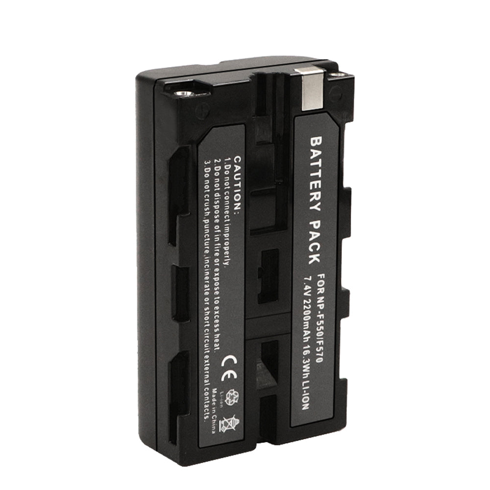 NP-F550 Battery 2-Pack and Wall Charger for Sony NP F550, F530, F970, F960, F770, F750, F330, CCD-SC55, TR516, TR716, TR818, TR910, TR917 Camera, CN-160, CN-216 LED Video Light (2200mAh)