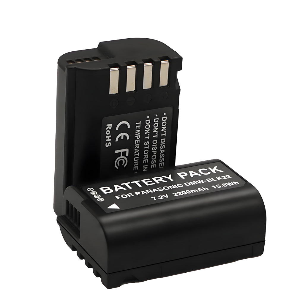 For Panasonic DMW-BLK22 Battery Lumix DC-S9, DC-G9, DC-S5, DC-S5 II, DC-S5 IIX, GH5 II, GH6, S5II, S5IIX 2200mAh Camera Batteries