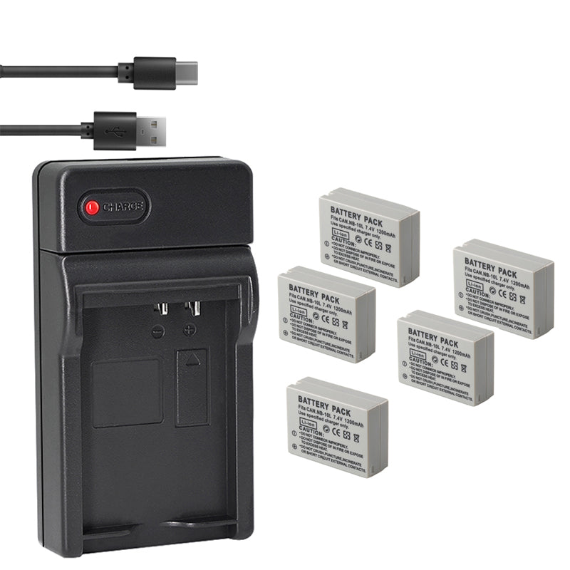 Canon NB-10L Rechargeable Lithium-Ion Battery + Charger for SX40 HS Digital Camera XTNB10L 1550mAh Lithium Ion Replacement Battery for Canon NB-10L