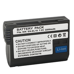 For Nikon EN-EL15A/15B/15C Battery  1 V1 D500  D600 D610  D750 D780  D800 D800E 2200mAh Camera Batteries
