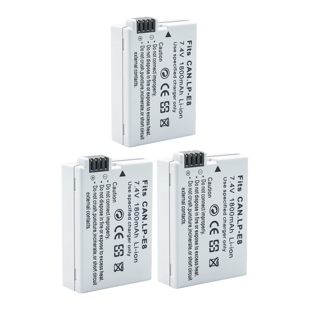 For Canon LP-E8 Battery EOS Rebel T2i EOS 550D 1800mAh Camera Batteries