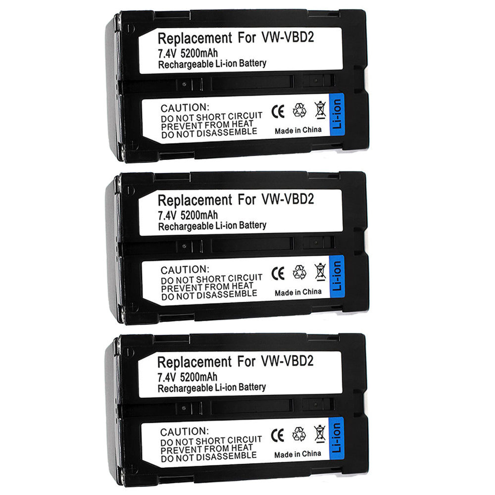 For JVC VW-VBD2 Battery Replacement  CGR-B202A, CGR-B/403 5200mAh Camera Batteries
