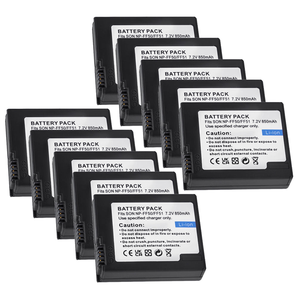 For Sony NP-FF50, NP-FF51, NP-FF51S Battery Sony DCR-HC1000, DCR-HC1000E 850mAh Camera Batteries