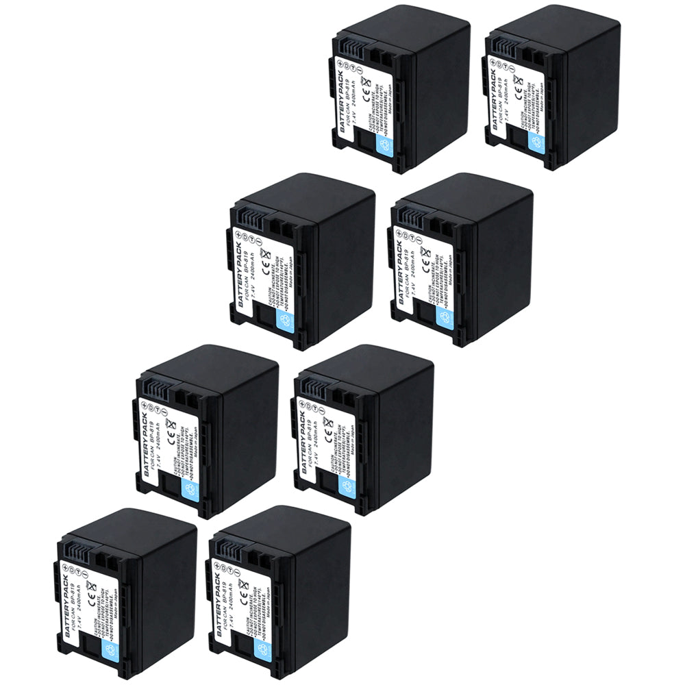 For Canon BP-819 Battery FS10, FS11, VIXIA HF G10 M30 2400mAh Camera Batteries