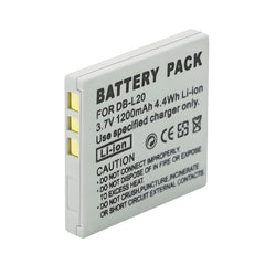 For Sanyo Camera Battery DB-L20 3.7V 1200mAh Batteries