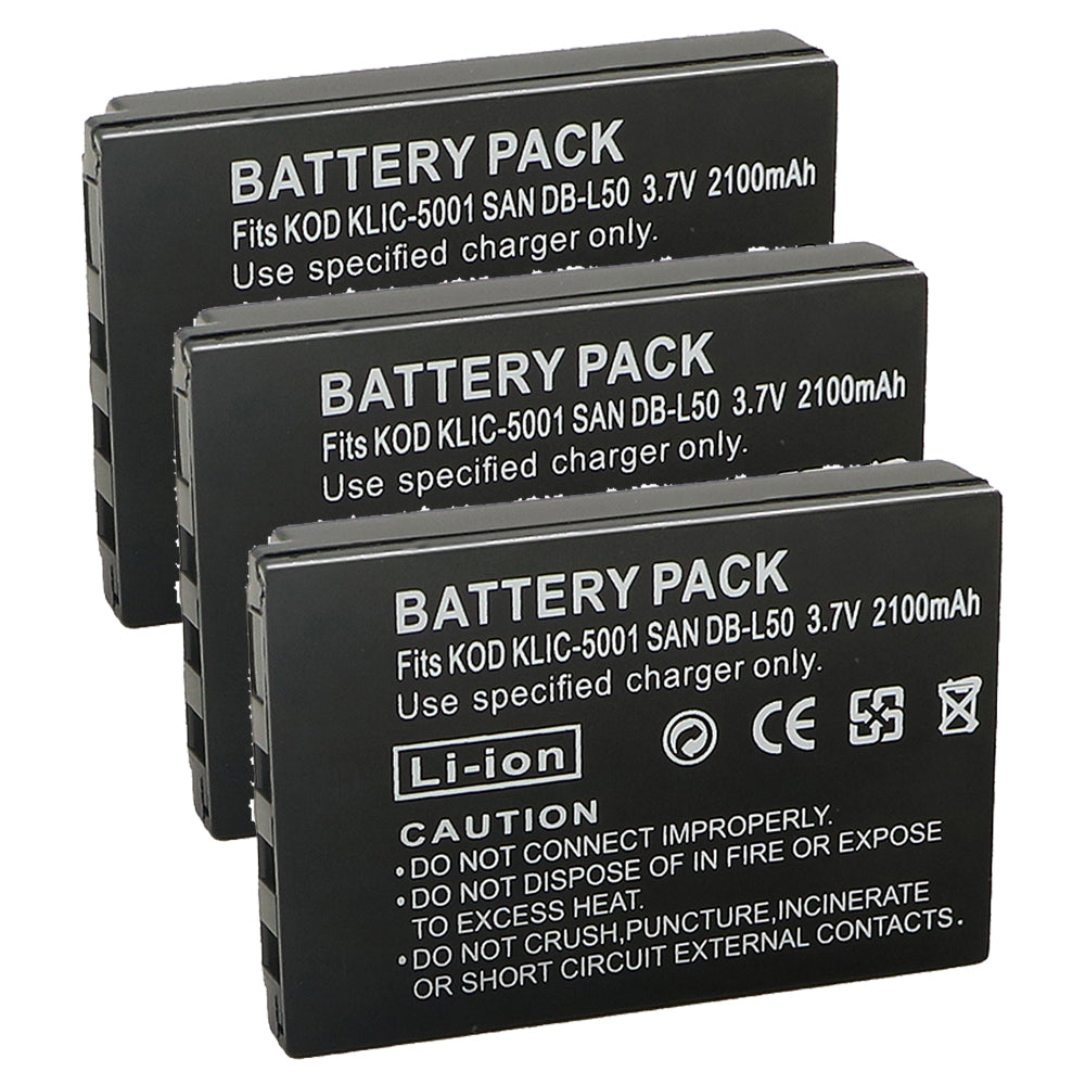 For Kodak Camera Battery KLIC-5001 3.7V 2100mAh Batteries