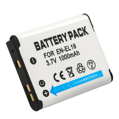 Battery + USB Charger for Nik EN-EL19 Coolpix A100 S100 S2750 S2800 S3300 S3400 S3500 S3600 S4200 S4300 S4400 S5200 S5300 S6400 S6500 S6600 S6700 S6800 S6900 S7000, Son NP-BJ1 DSC-RX0