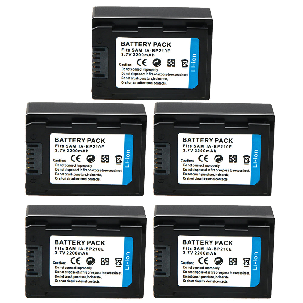 For Samsung IA-BP210E/PP, IA-BP210E, IABP210E, IA-BP210R, IABP210R Camcorder Battery HMX-F80, HMX-F80BP, HMX-F80SP 2200mAh Camera Batteries