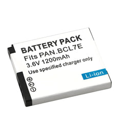 For Panasonic DMW-BCL7E Battery Lumix DMC-F5, DMC-FH10, DMC-FS50 1200mAh Camera Batteries