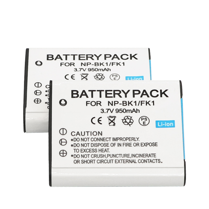 Battery (X2) & Slim USB Charger for Sony NP-BK1, NPBK1 and Cybershot DSC-W180, DSC-W190, DSC-W370, DSC-S750, DSC-S780, DSC-S950, DSC-S980, Webbie MHS-CM1 HD, MHS-PM1, MHS-PM5, Bloggie MHS-CM5
