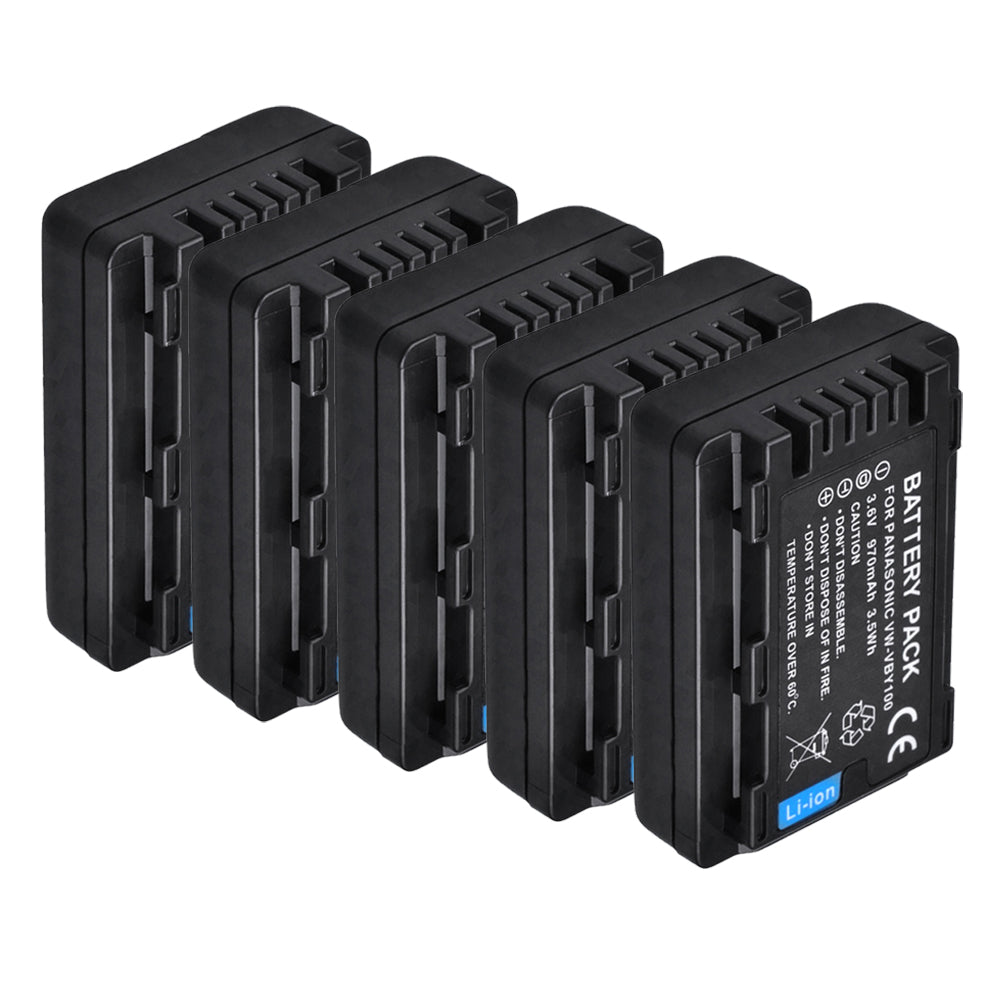 For Panasonic VW-VBY100 Battery HC-V110, HC-V110G, HC-V110GK, HC-V110K, HC-V110P, HC-V110P-K, 970mAh Camera Batteries