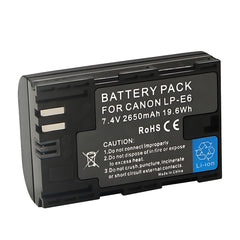 For Canon LP-E6 LPE6 Battery EOS 5DS 6D 60D 2650mAh Camera Batteries