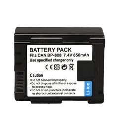 For Canon BP-808 BP-809 Battery FS10, FS11, FS20 VIXIA HF M30 850mAh Camera Batteries