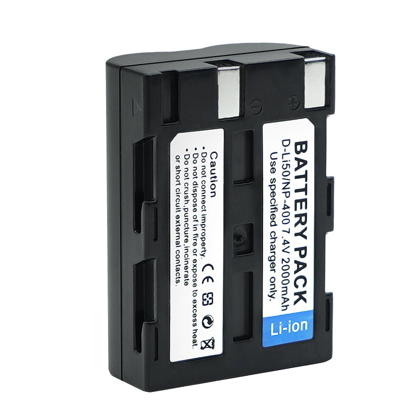 Lithium-Ion Battery - Rechargeable Ultra High Capacity (7.2V 2000 MAh) - Replacement for Minolta NP-400 & Pentax D-LI50 Battery