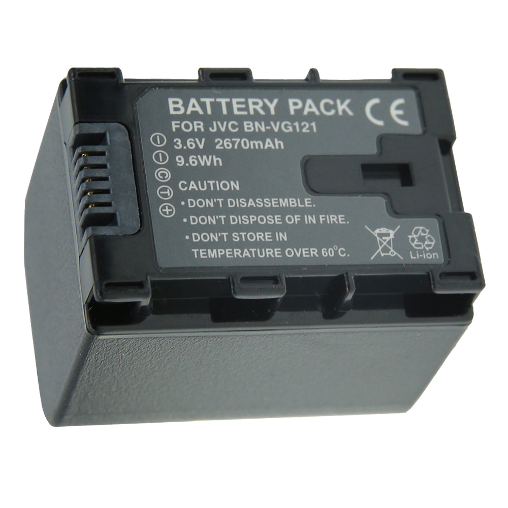 For JVC Camera Battery BN-VG121 3.6V 2670mAh Batteries