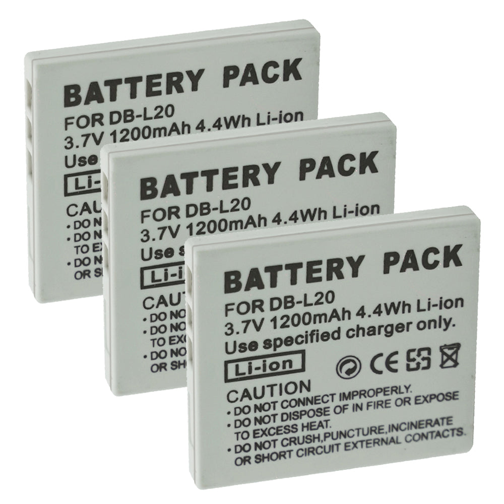 For Sanyo Camera Battery DB-L20 3.7V 1200mAh Batteries