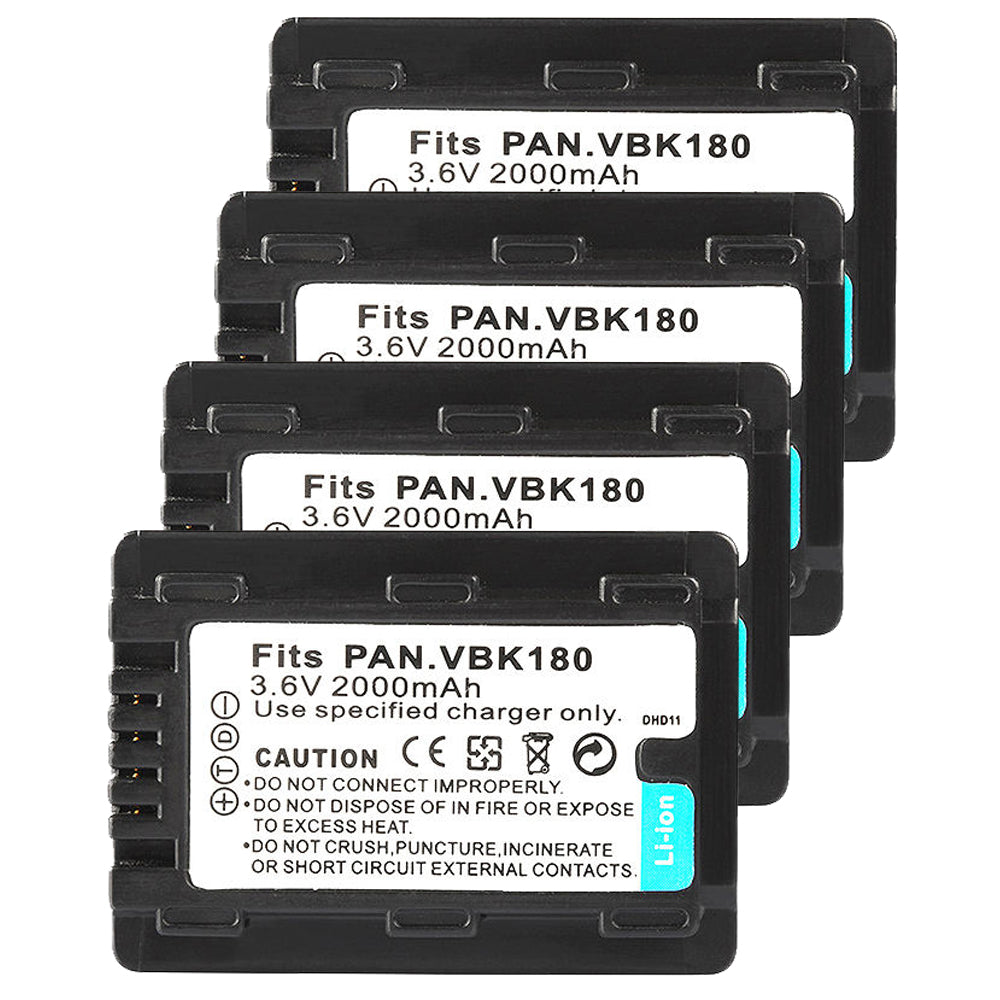 For Panasonic VW-VBK180 Battery Replacement SDR-S50K, SDR-S50N, SDR-S50P, SDR-S50PC 2000mAh Camerabatteries