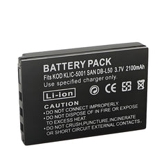 For Sanyo Camera Battery DB-L50 NVP-D7 3.7V 2100mAh Batteries