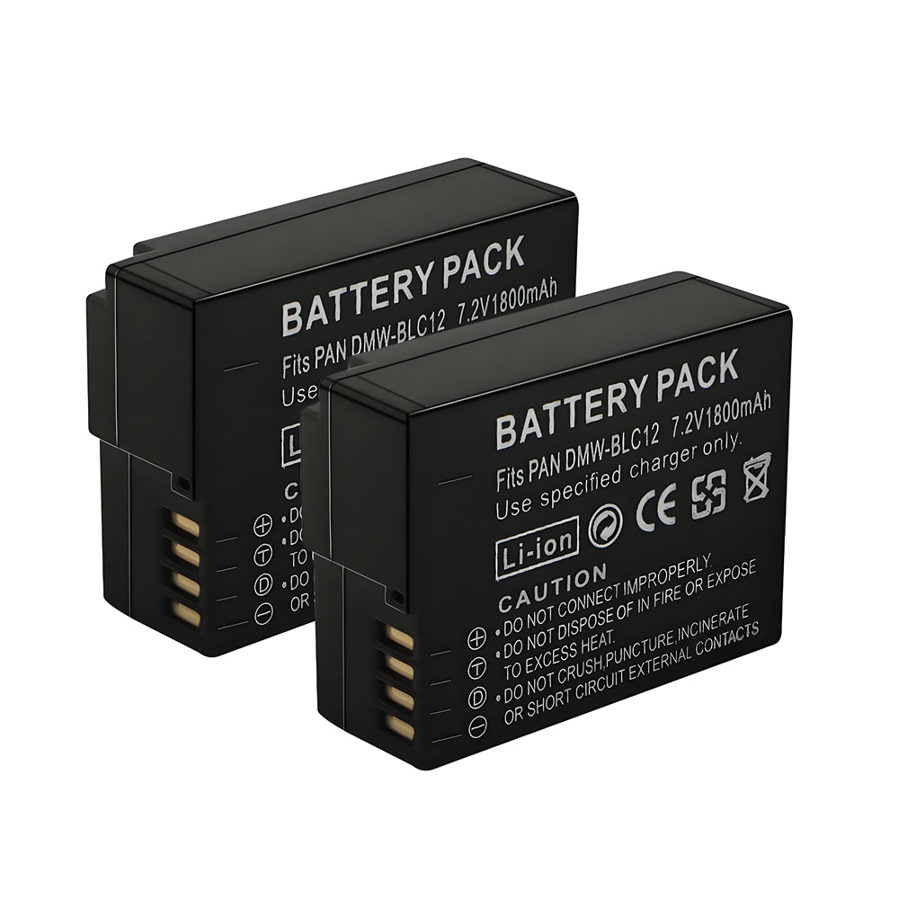 For Panasonic DMW-BLC12 Battery Lumix DC-FZ1000 II DC-G95 DMC-G85 DMC-FZ200, Lumix DMC-FZ300, Lumix DMC-FZ1000 1800mAh Camera Batteries
