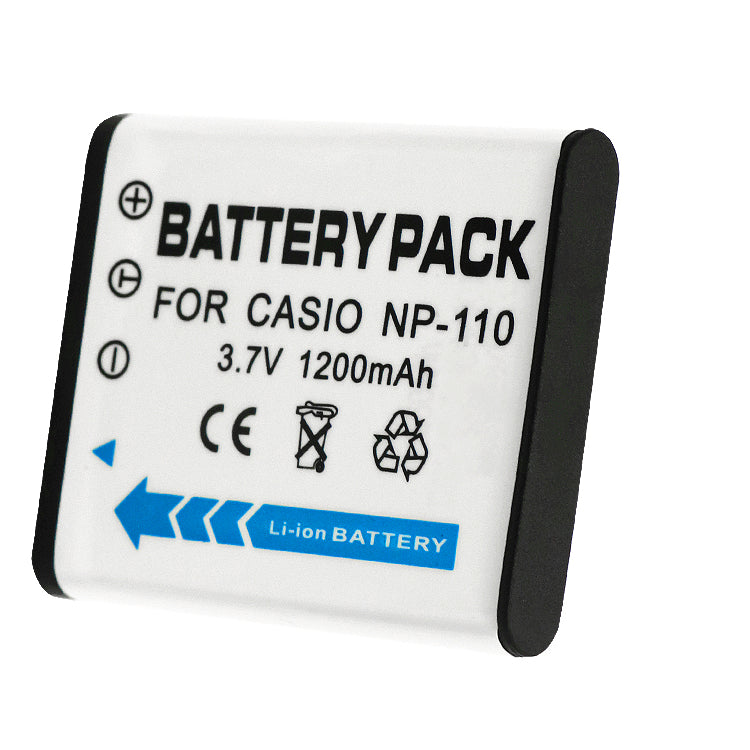 For Casio NP-110 CNP110 Battery Cas Exilim EX-FC200S, EX-Z2000, EX-Z3000 1200mAh Camera Batteries