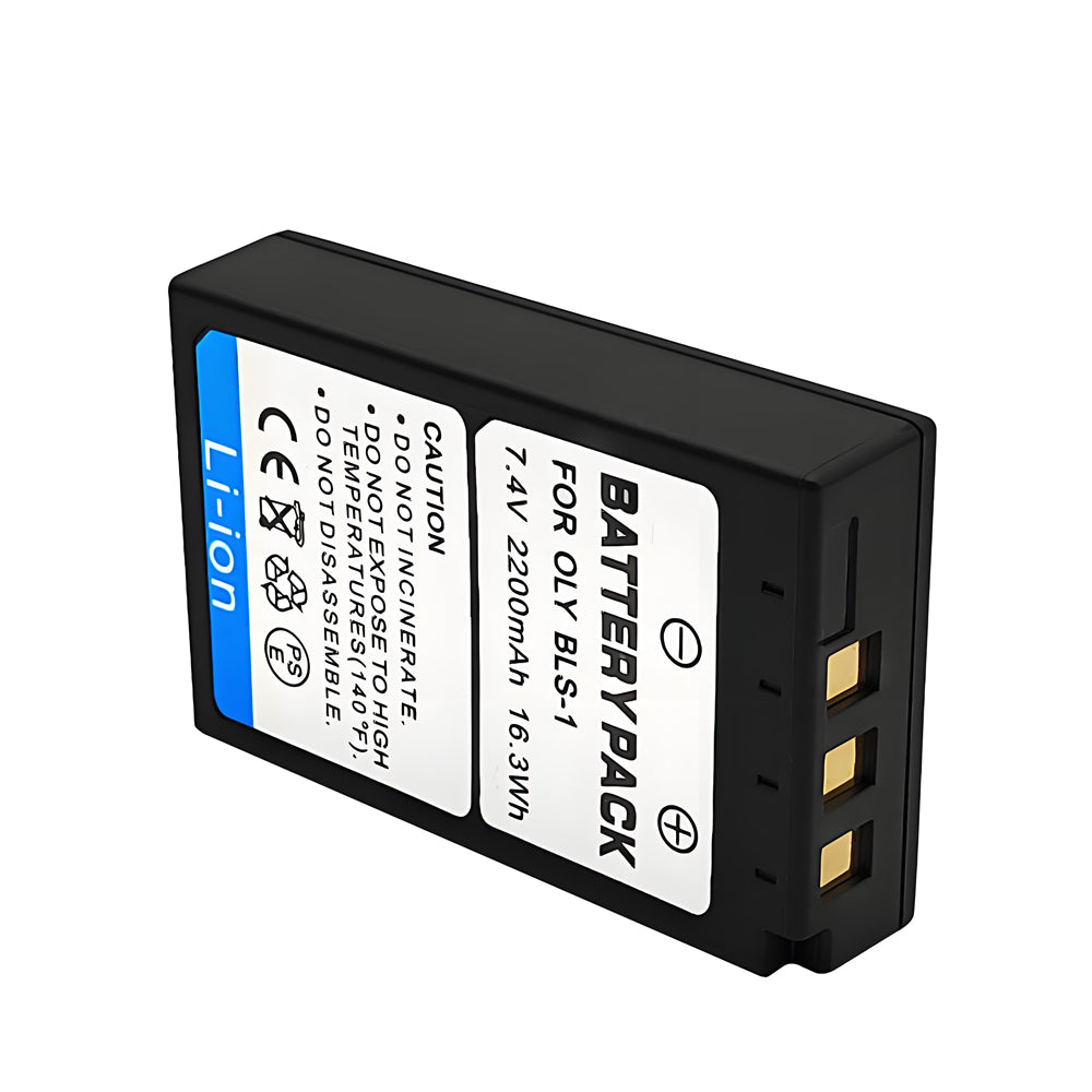 For Olympus BLS-1 Battery + BCS-1 Charger E-410, E-420, E-P1, E-P2 – 2200mAh Camera Batteries