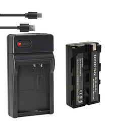 NP-F550 Battery 2-Pack and Wall Charger for Sony NP F550, F530, F970, F960, F770, F750, F330, CCD-SC55, TR516, TR716, TR818, TR910, TR917 Camera, CN-160, CN-216 LED Video Light (2200mAh)