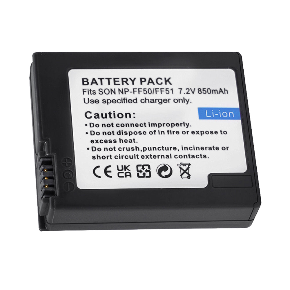 For Sony NP-FF50, NP-FF51, NP-FF51S Battery Sony DCR-HC1000, DCR-HC1000E 850mAh Camera Batteries