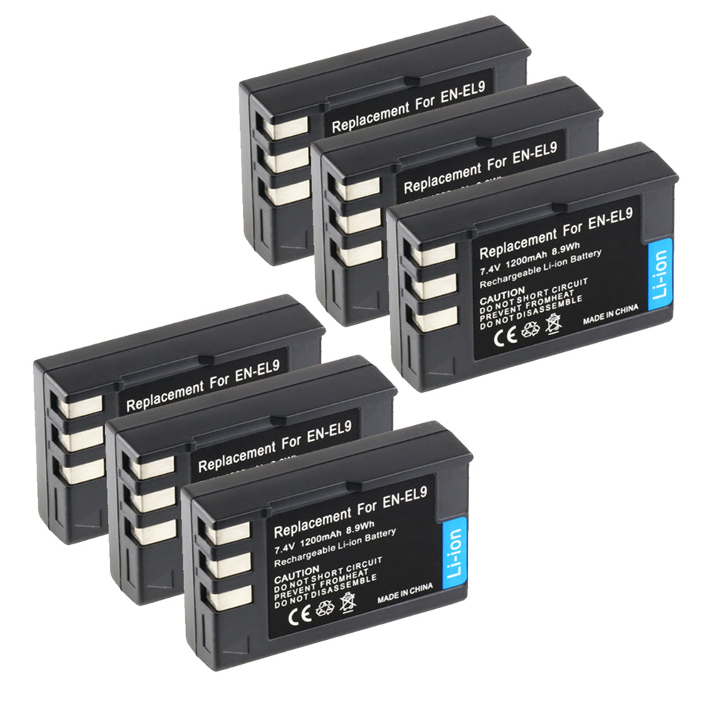 For Nikon EN-EL9 Battery D40, D40X, D60, D3000, D5000 1200mAh Camera Batteries