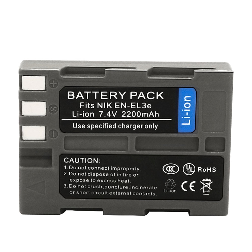 EN-EL3e Battery 2-Pack 2200mAh and USB Charger Compatible with Nikon D50, D70, D70s, D80, D90, D100, D200, D300, D300S, D700 Digital SLR Cameras