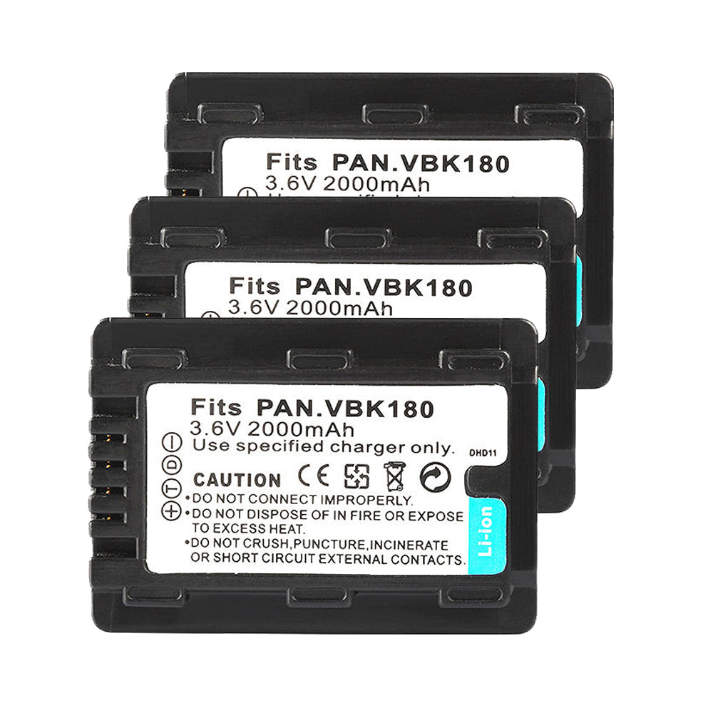 For Panasonic VW-VBK180 Battery Replacement SDR-S50K, SDR-S50N, SDR-S50P, SDR-S50PC 2000mAh Camerabatteries