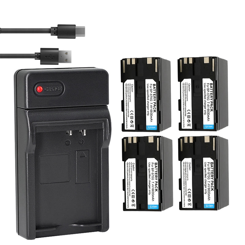 1-Pack Battery and USB Charger Replacement for Canon BP-970 BP-970G BP-975, BP-945 BP-950 BP-950G BP-955, BP-930 BP-935, BP-925, BP-911 BP-911K BP-914 BP-915 Battery