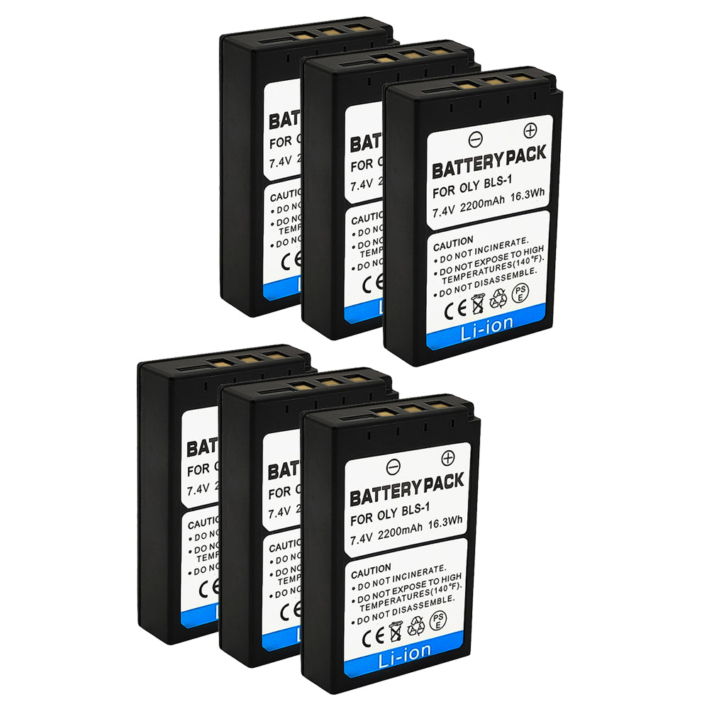 For Olympus BLS-1 Battery + BCS-1 Charger E-410, E-420, E-P1, E-P2 – 2200mAh Camera Batteries
