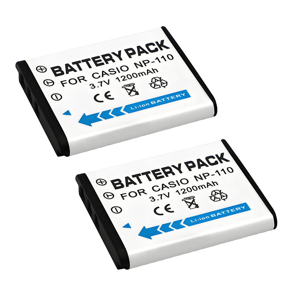 For Casio NP-110 CNP110 Battery Cas Exilim EX-FC200S, EX-Z2000, EX-Z3000 1200mAh Camera Batteries