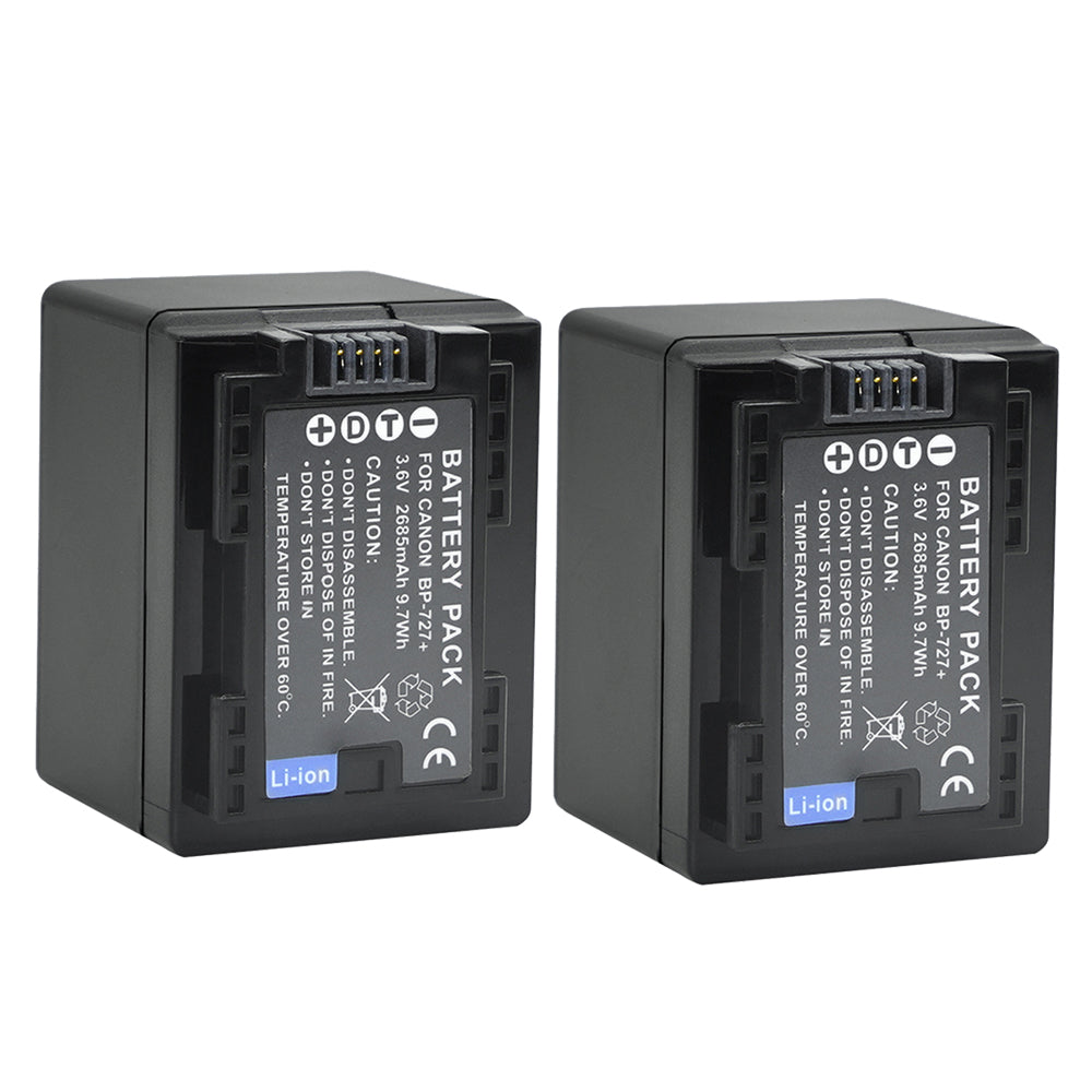 For Canon BP-727 Battery VIXIA HF M50 HFM52 HFR32 HFR32 2685mAh Camera Batteries